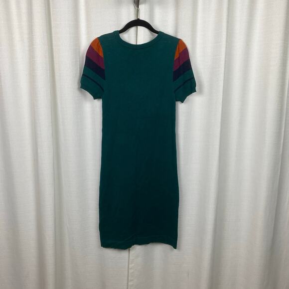 ModCloth Green Multi Chevron Sweater Midi Dress Sz.M - Picture 6 of 11